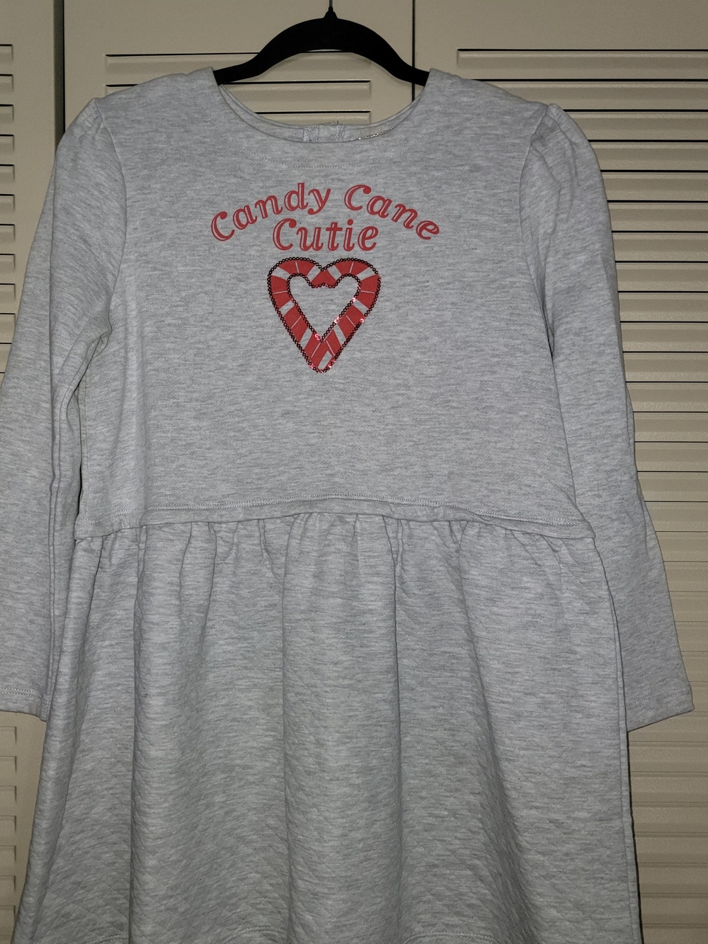 2 Candy Cane Cutie Gray & Red Kids Dresses